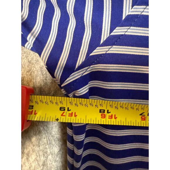 Draddy Sport Mens Blue Striped Small Golf Performance Polo MADE IN USA - Picture 7 of 8